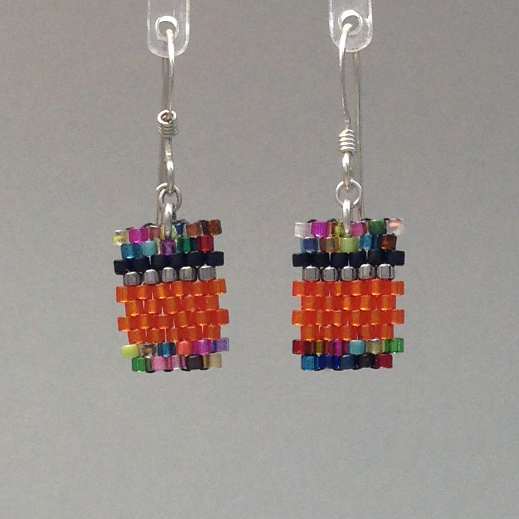 Short Confetti Orange Earring
